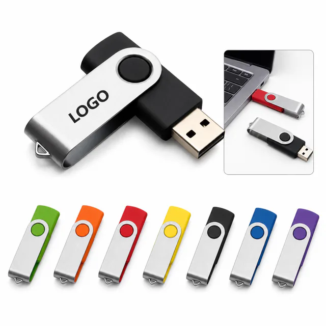 4GB Swivel USB Flash Drive with Protective Cover