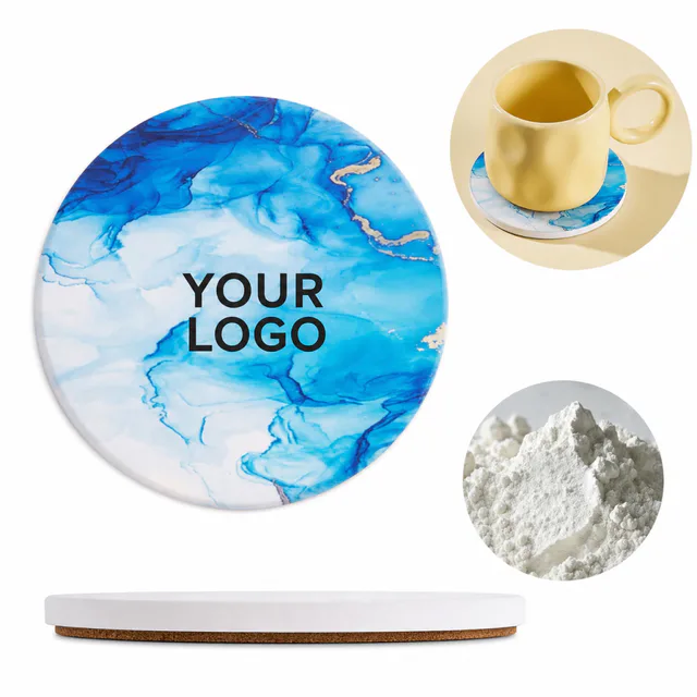Diatomaceous Earth Coasters With Cork Base