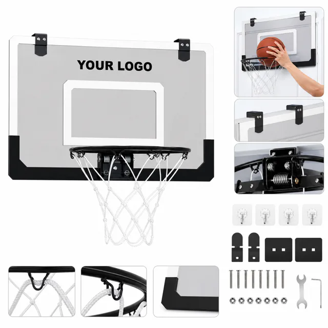 Foldable Indoor Basketball Hoop With Acrylic Backboard And Steel Rim