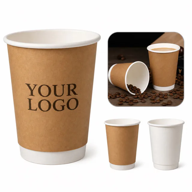 Custom Double-Walled Paper Cups 12 Oz