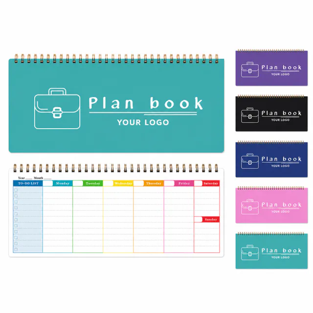Weekly Planner With PP Cover And Spiral Binding