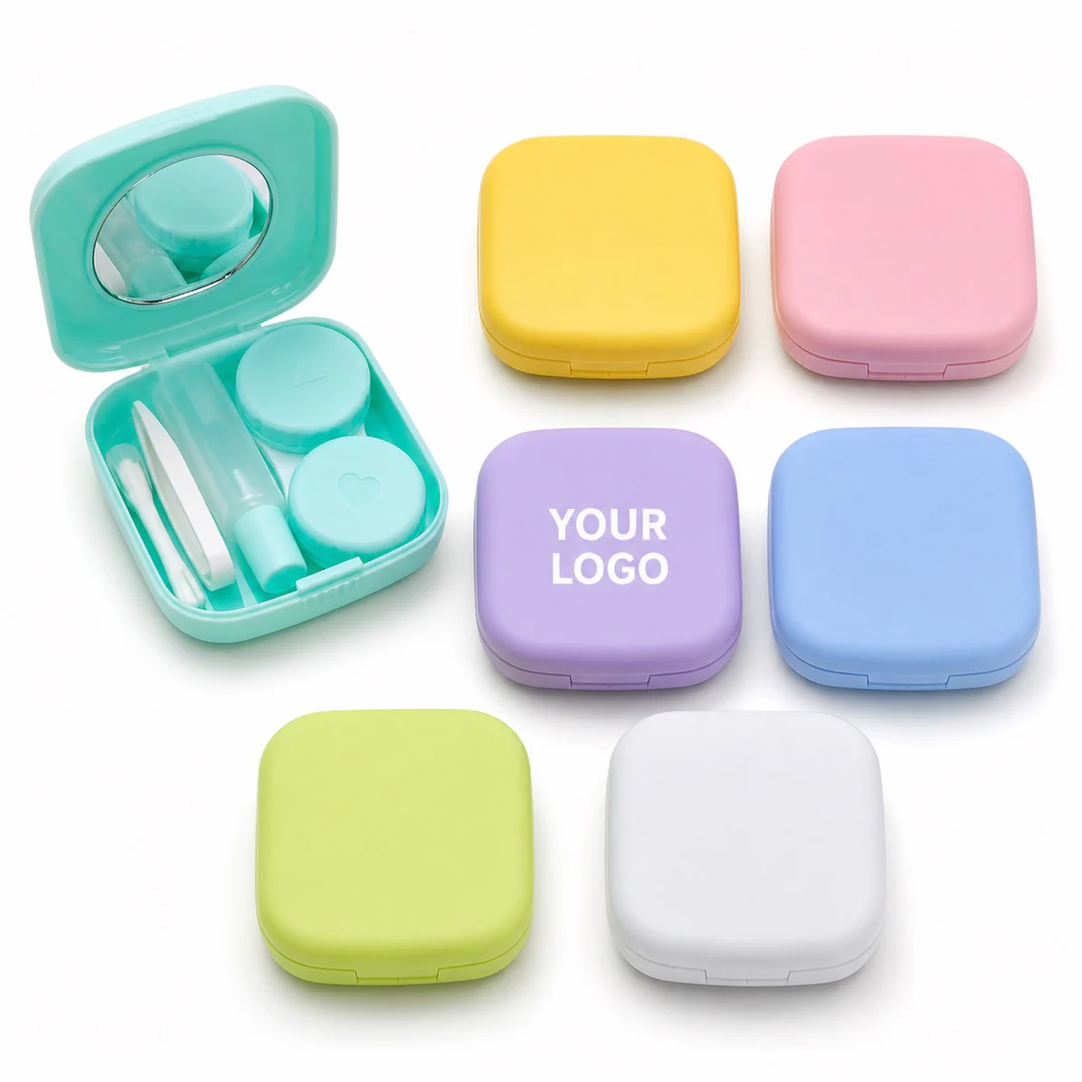 Compact Plastic Contact Lens Case For Travel
