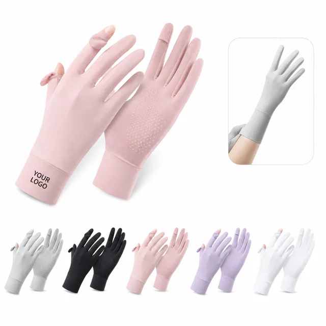 Breathable Ice Silk Sunscreen Gloves for Outdoor Sports