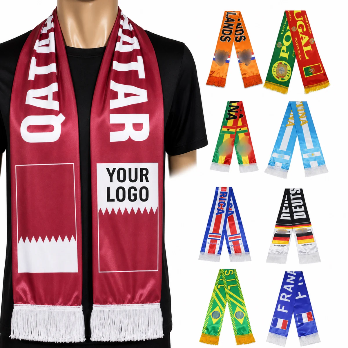 Custom Full Color Satin Scarf for Promotional Events
