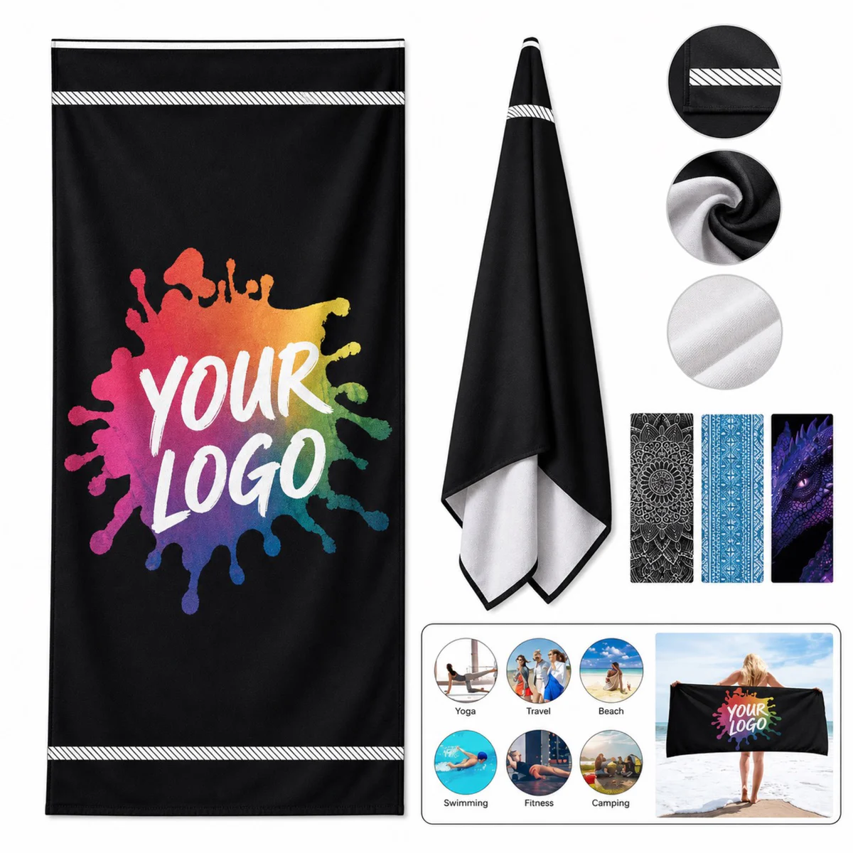 Custom Printed Microfiber Beach Towel For Resorts And Corporate Gifts