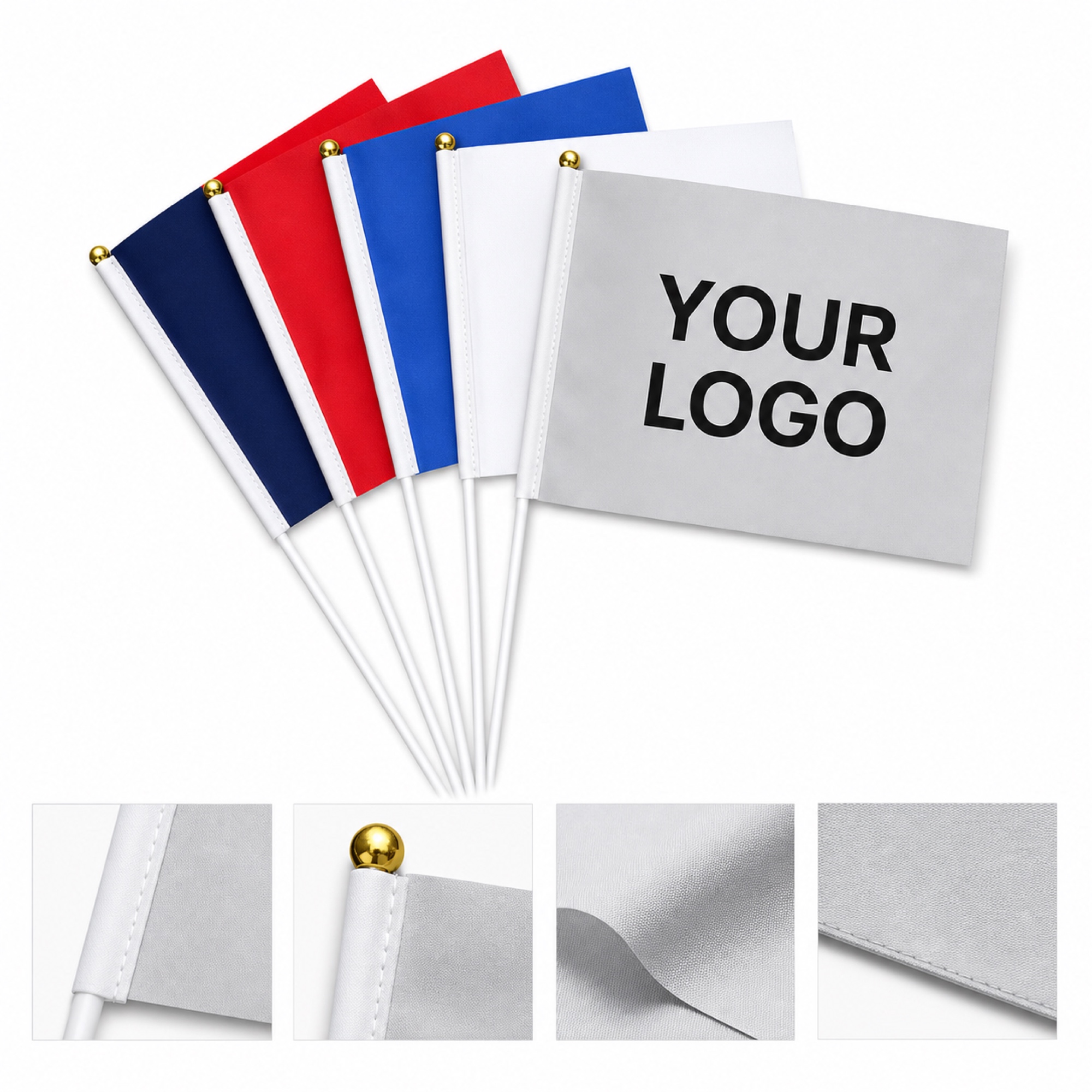 Promotional Polyester Hand Flag With Stick