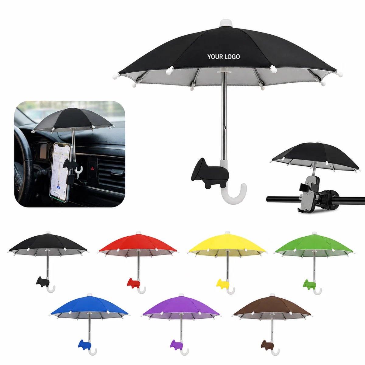 UV Protection Mobile Phone Umbrella With Silicone Suction Cup