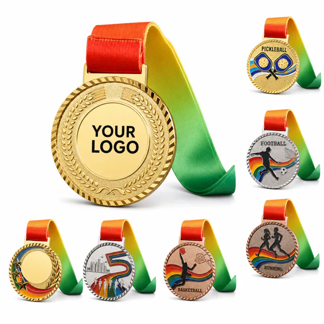 Custom 2.6" Zinc Alloy Sports Medal With Ribbon