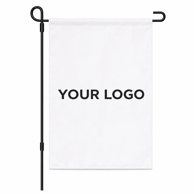Custom Double Sided Garden Flag 12" X 18" Polyester Banner With Stake