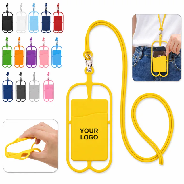 Silicone Lanyard Phone Holder With Card Slot