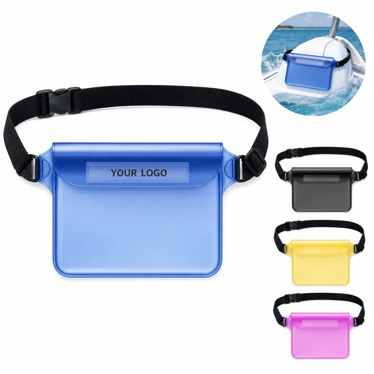 PVC Waterproof Waist Pouch For Phones And Tablets
