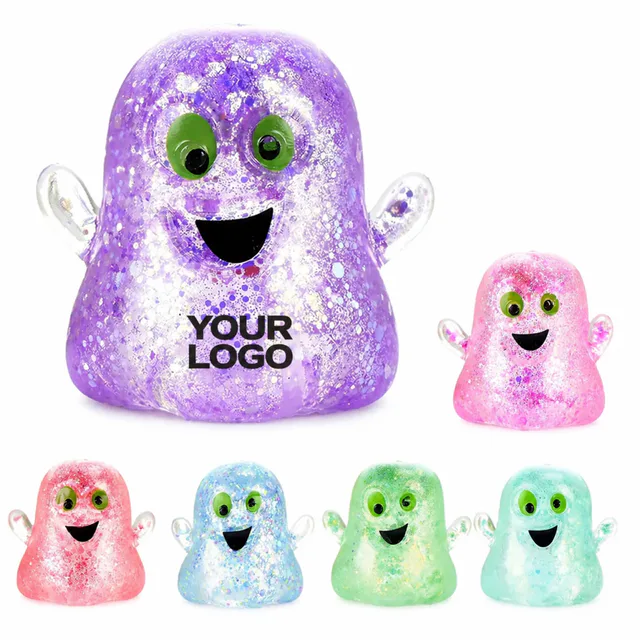 Halloween Ghost TPR Glitter Stress Squeeze Toy