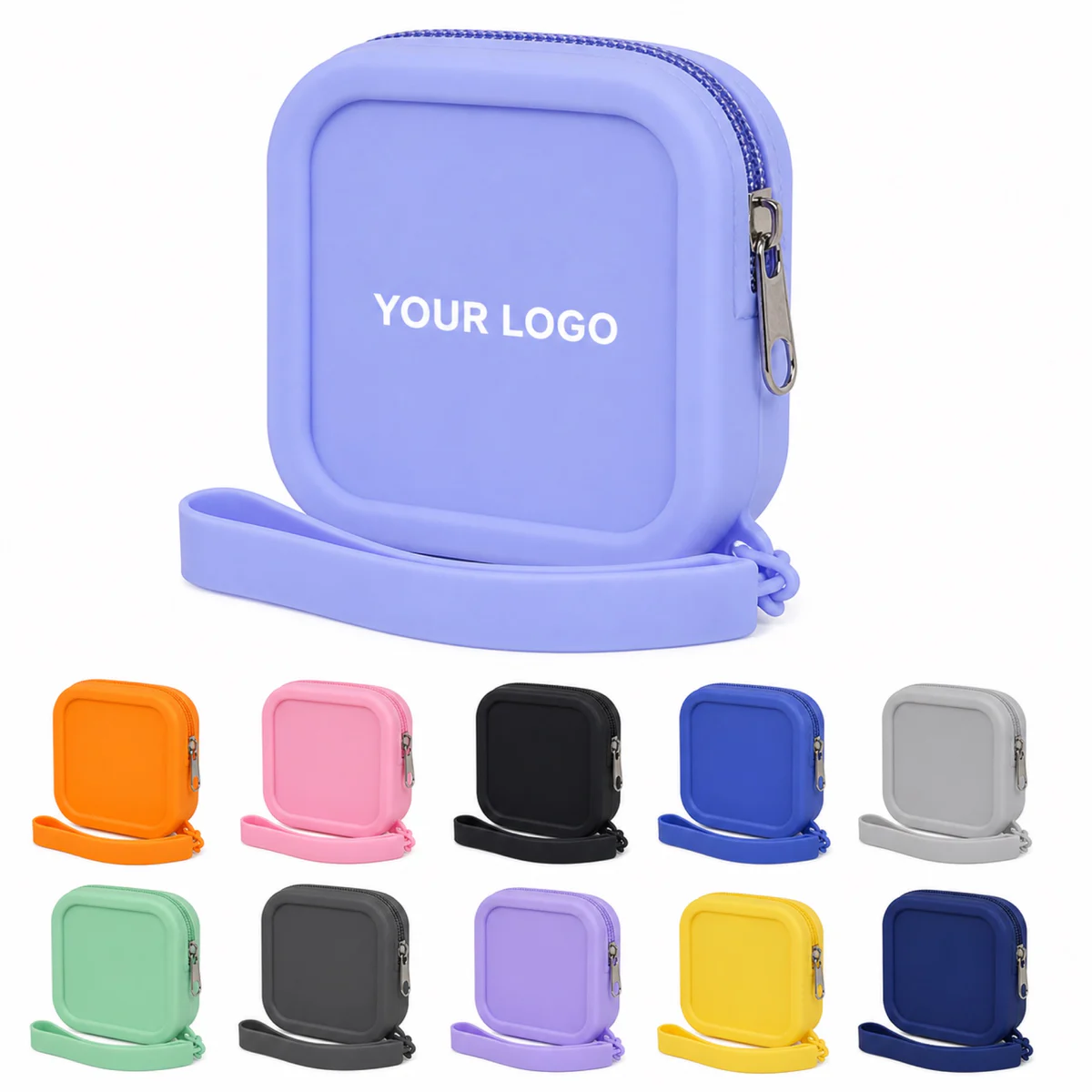 Custom Logo Silicone Zipper Storage Pouch