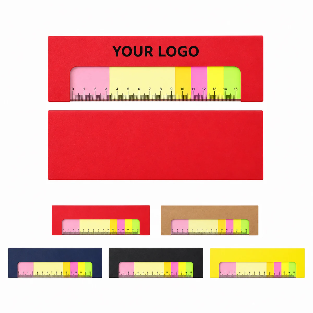 Self-Stick Note Box Set With Ruler