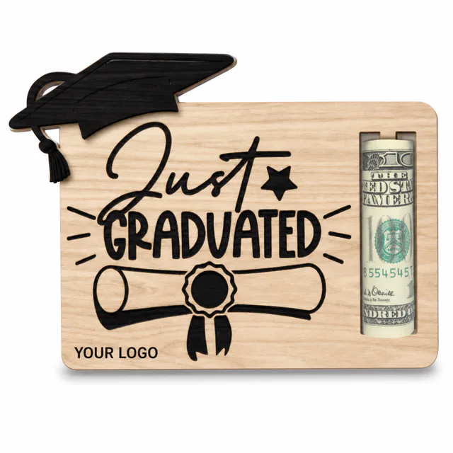 Wooden Graduation Money Holder 2026 Custom Logo