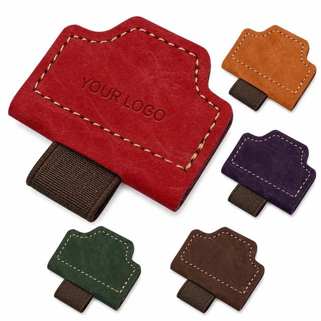 Magnetic PU Leather Bookmark With Pen Holder