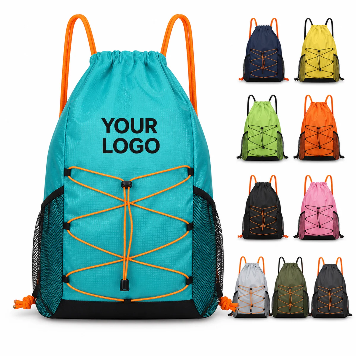Lightweight Nylon Drawstring Sports Bag With Wet-Dry Separation