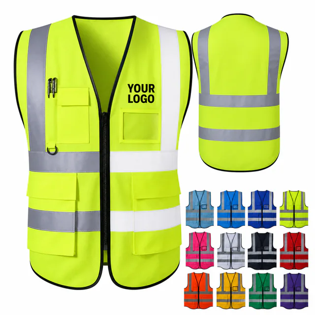 Reflective Polyester Safety Vest With Zipper