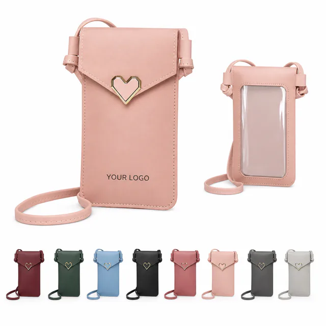Women Crossbody Phone Purse Clear Touch Screen Window