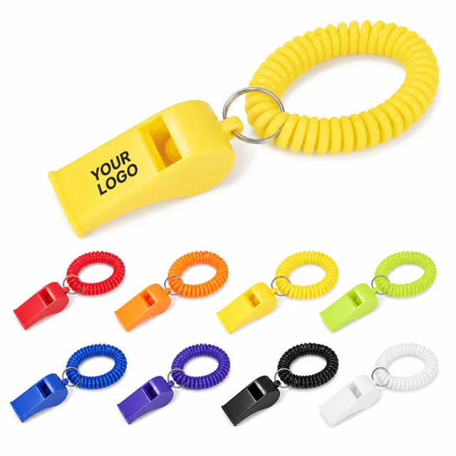 Kids Whistle Coil Wristband With Keychain