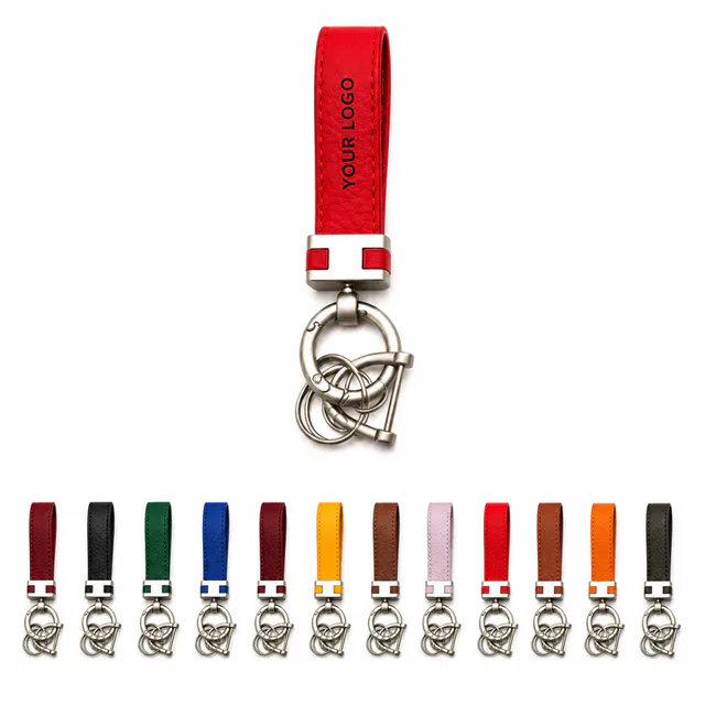 Leather Zinc Alloy Car Key Ring Unisex
