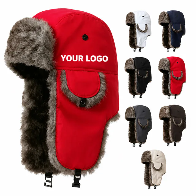 Waterproof Polyester Winter Trapper Hat With Earflaps