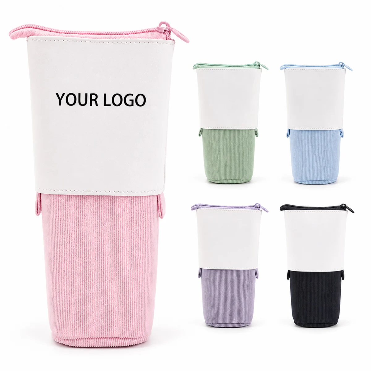Telescopic Canvas Pencil Case With Pen Holder Stand