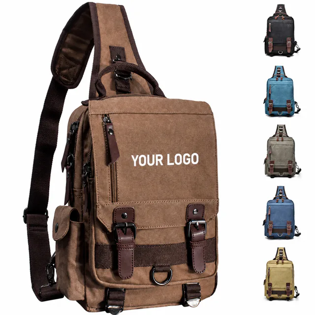 Washed Canvas Cross Body Sling Backpack