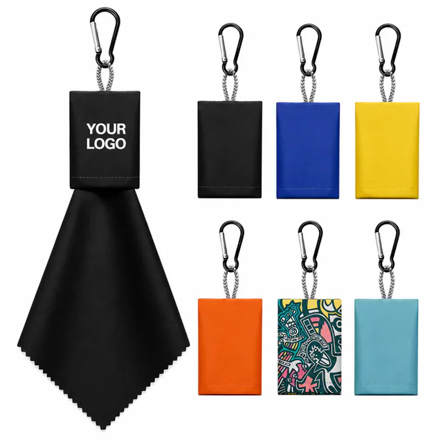Microfiber Eyeglass Cleaning Cloth Keychain Pouch
