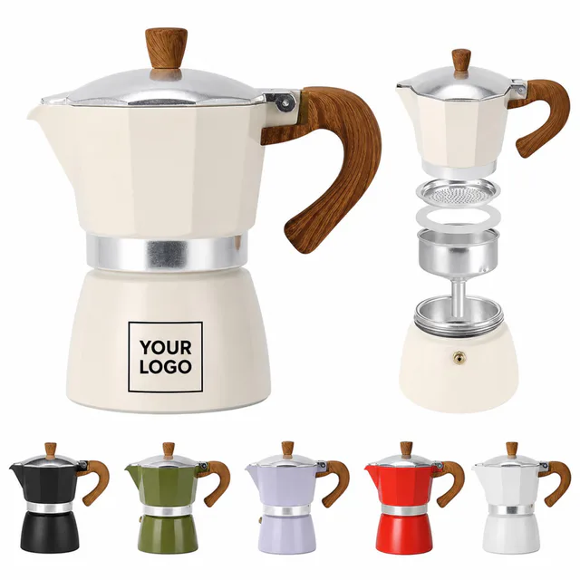 Custom Aluminum Moka Pot Coffee Maker For Promotional Gifts