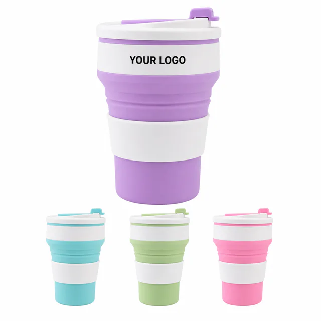 12 Oz Collapsible Silicone Travel Cup For Camping Hiking