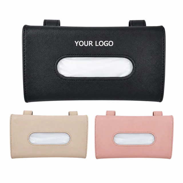 PU Leather Car Sun Visor Napkin Holder