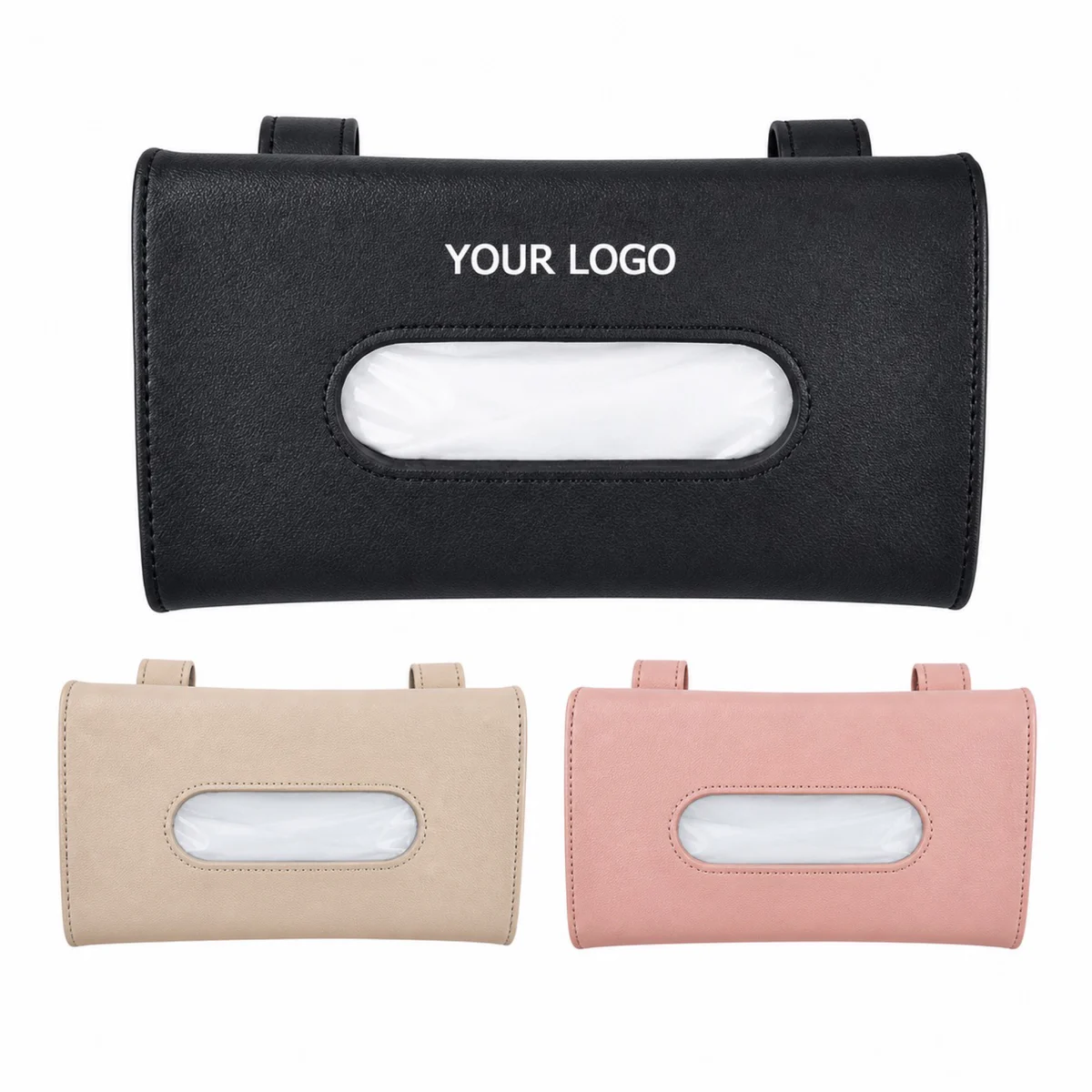PU Leather Car Sun Visor Napkin Holder