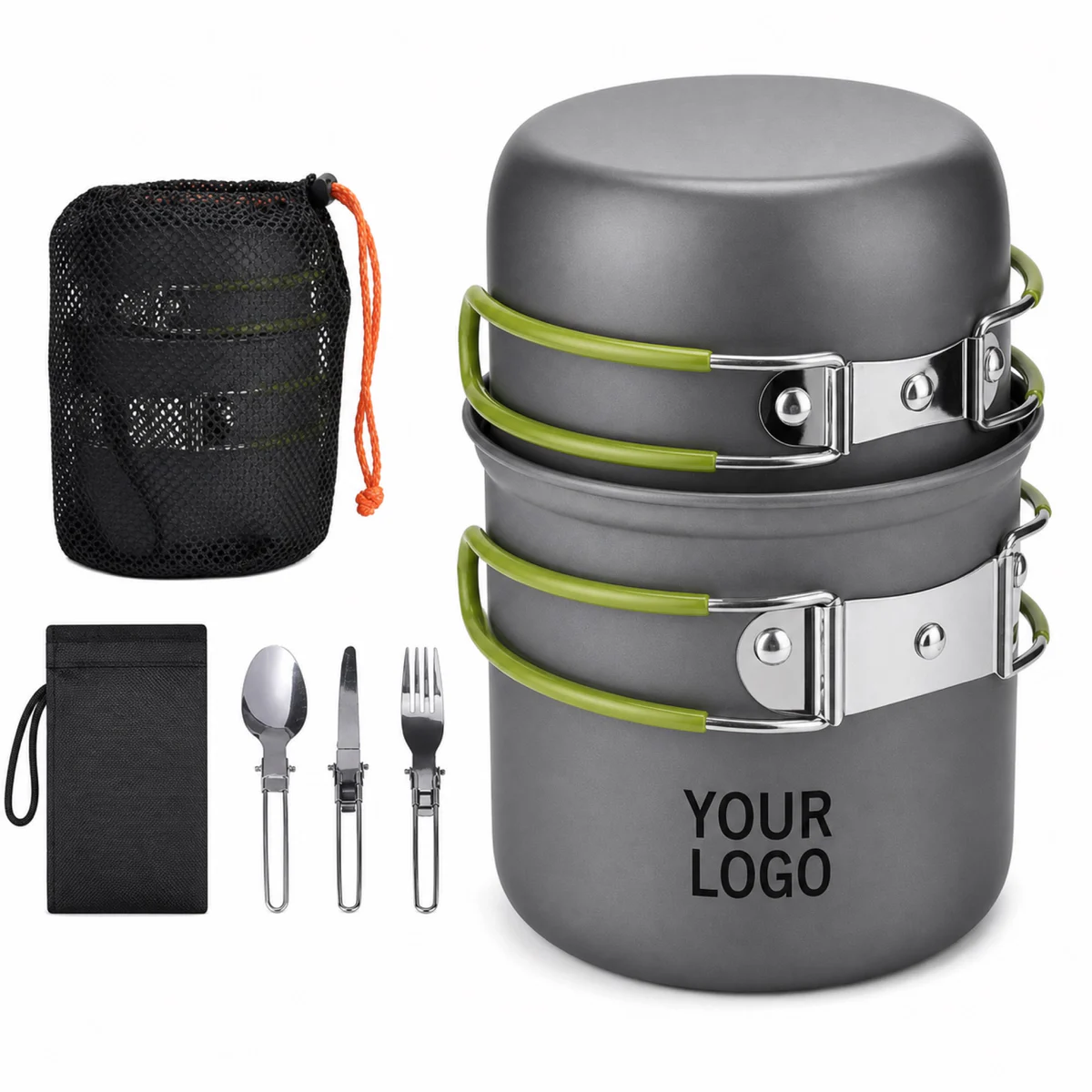Anodized Aluminum Camping Cookware Mess Kit Set