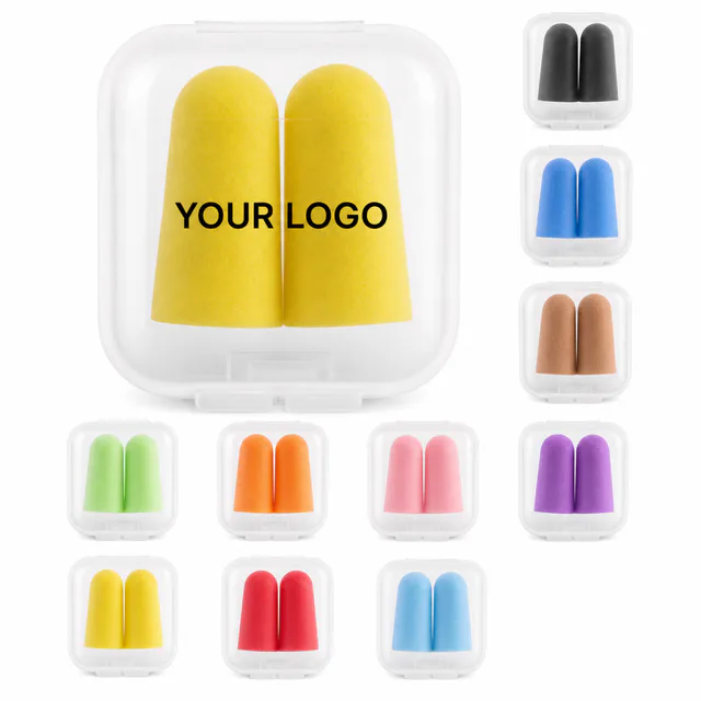 PU Foam Travel Soundproof Earplugs Sleep Ear Plugs Case Set