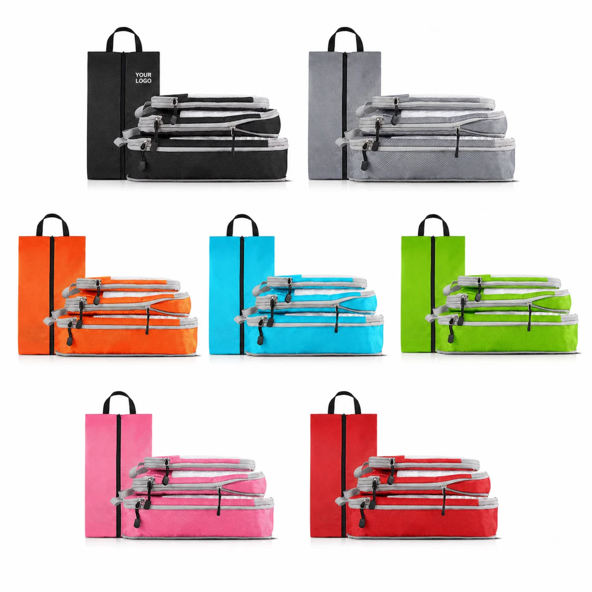 Compressible Foldable Travel Storage Bag Set 4 Piece Nylon