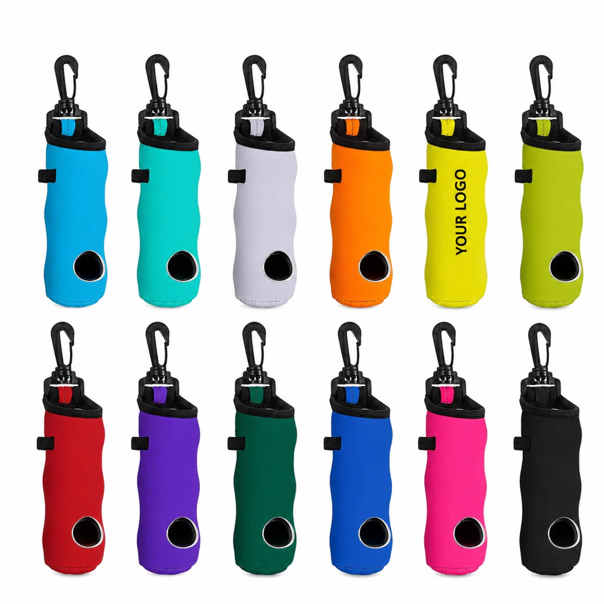 Neoprene Golf Ball Holder Pouch With Hook
