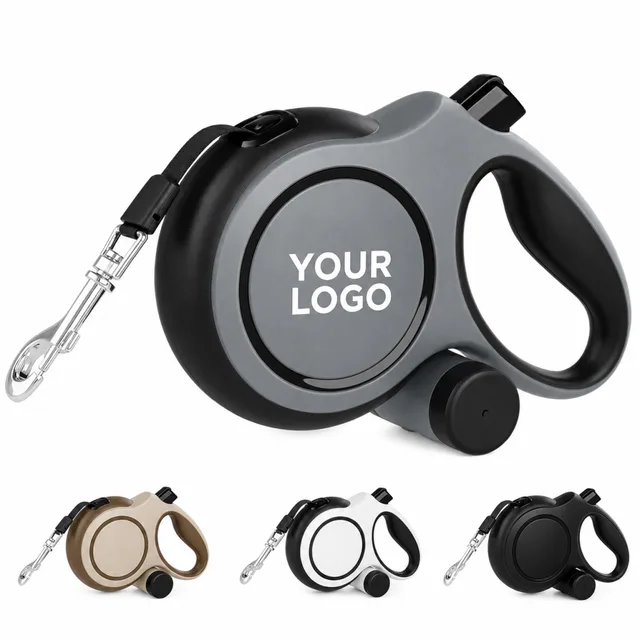 16.4 Ft Retractable Dog Leash Poop Bag Holder