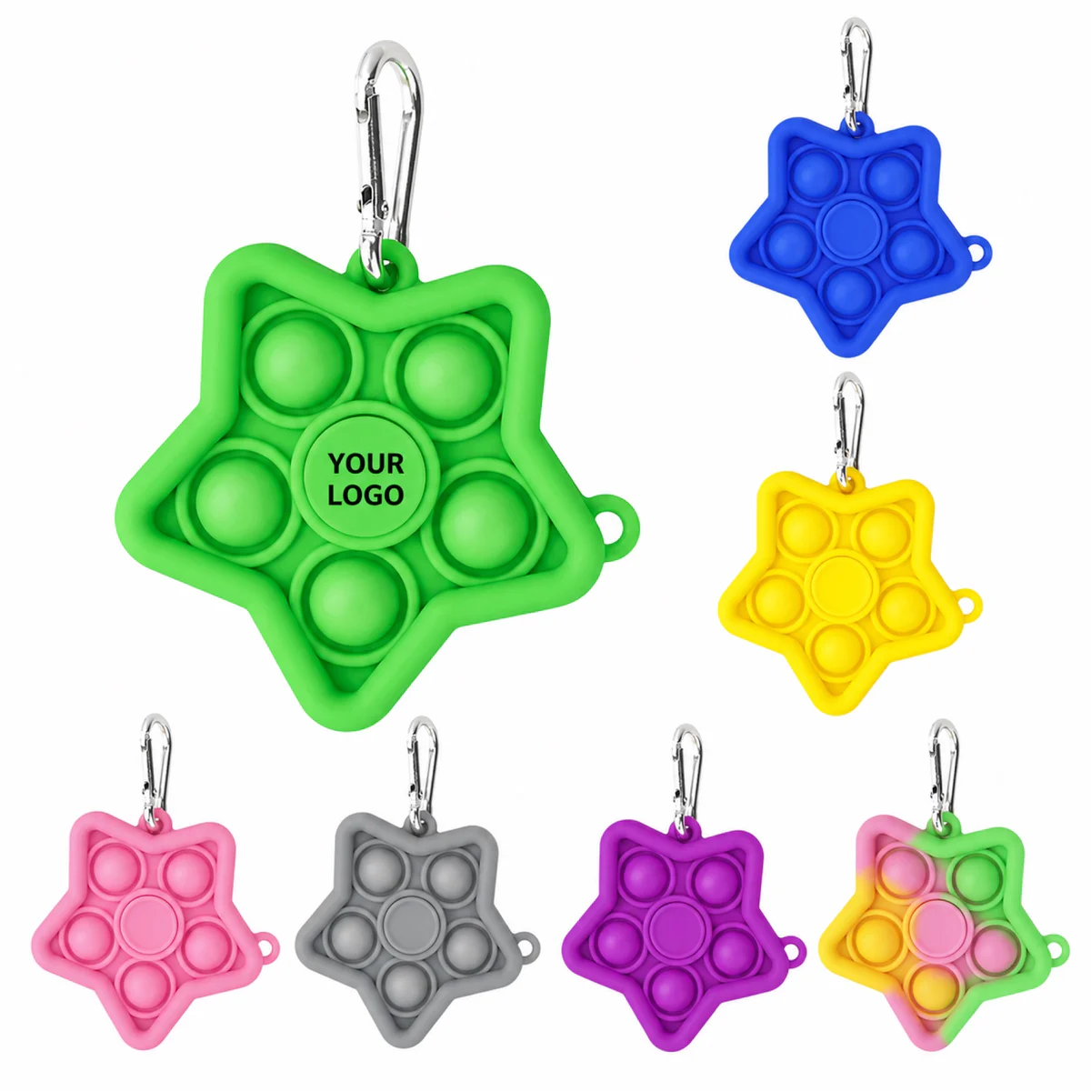 Custom Mini Star Pop Fidget Spinner Keychain