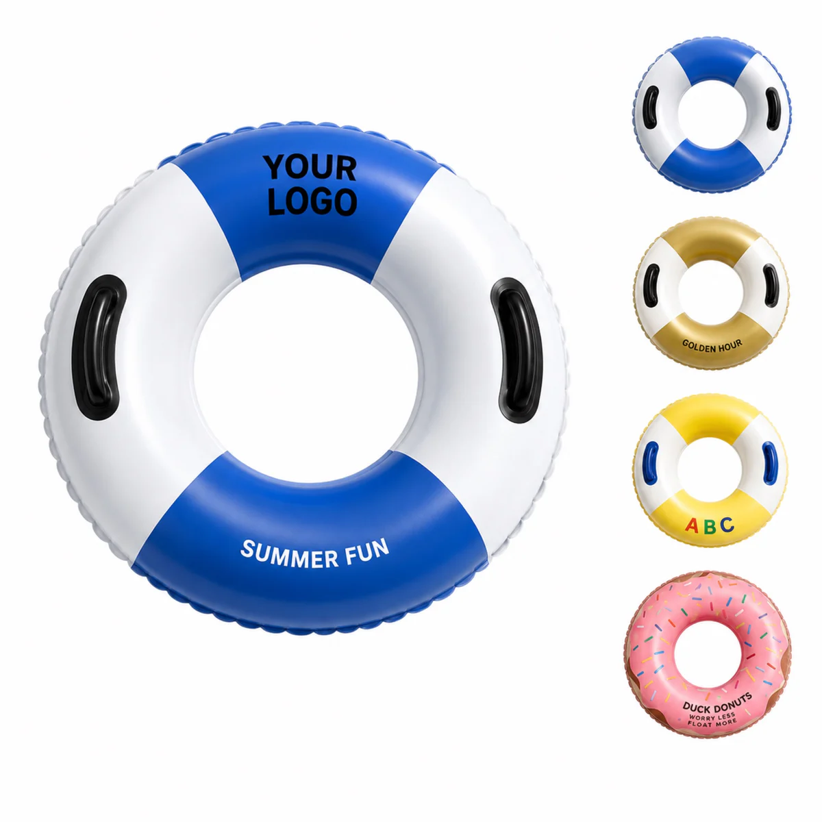 Custom Logo Thickened PVC Swim Ring 29.5"