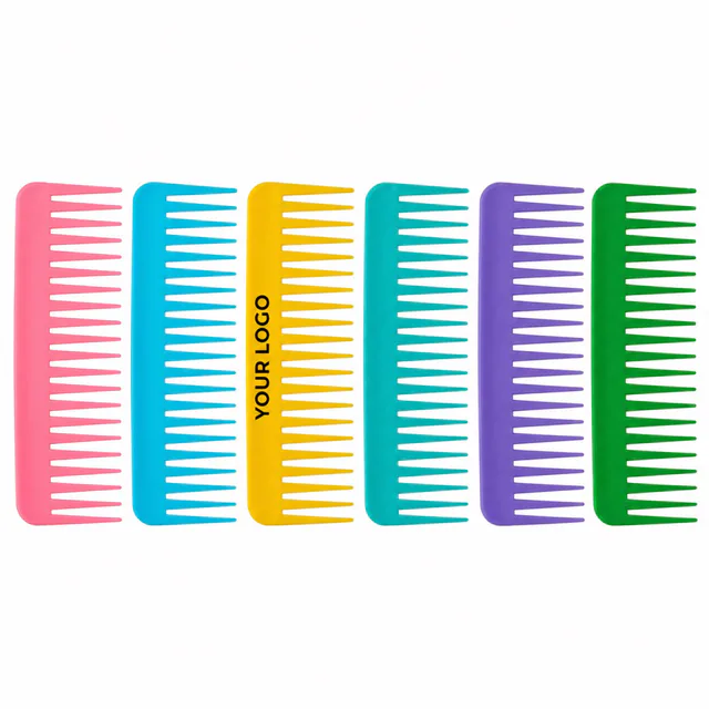 Wide Tooth Plastic Hair Comb For Promotional Use