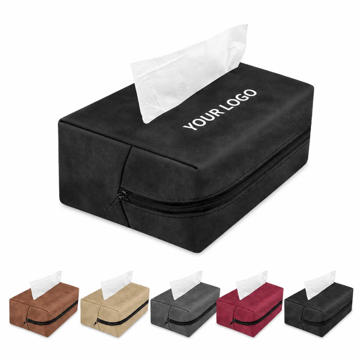 Custom PU Leather Car Tissue Box Holder