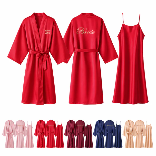 Bride Bridesmaid Satin Robe Wedding Party