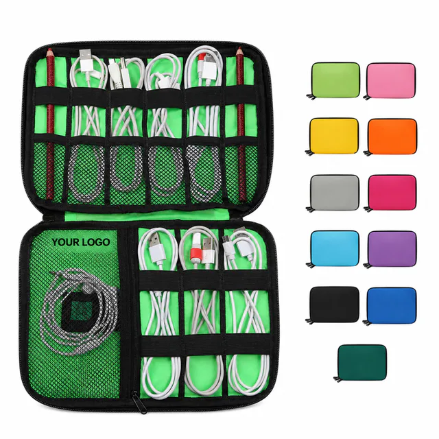 Travel Cable Organizer Bag Nylon Electronic Accessory Pouch