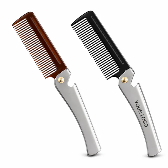 Stainless Steel Folding Mustache And Beard Comb