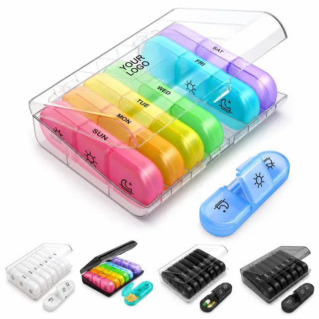 Weekly Pill Organizer 3 Times A Day Easy To Fill