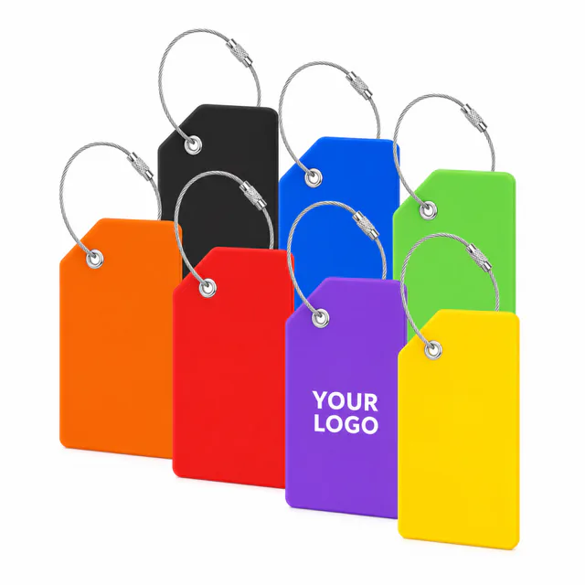 Custom Silicone Luggage Tag With Stainless Steel Ring