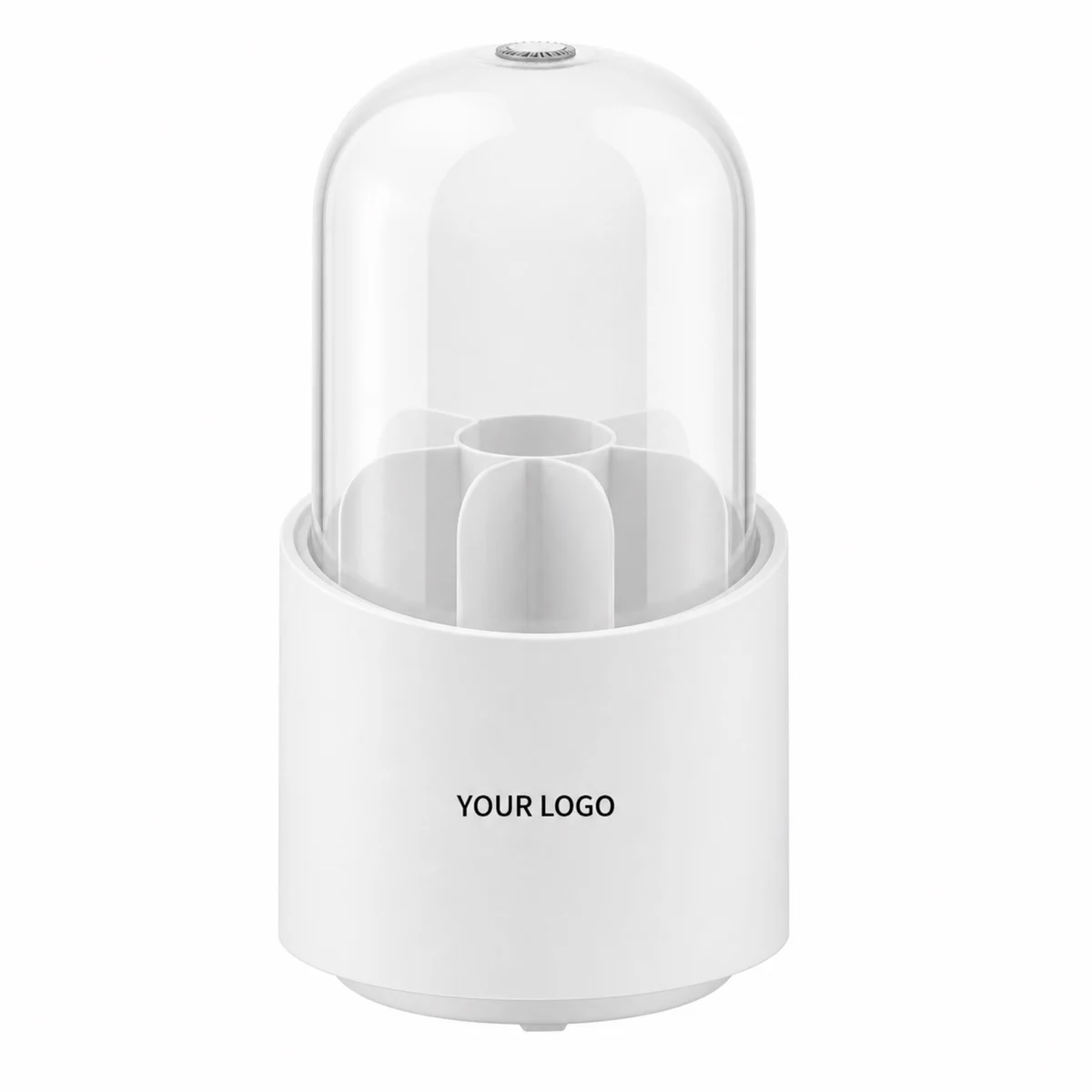 Rotating Makeup Brush Holder With Dustproof Lid