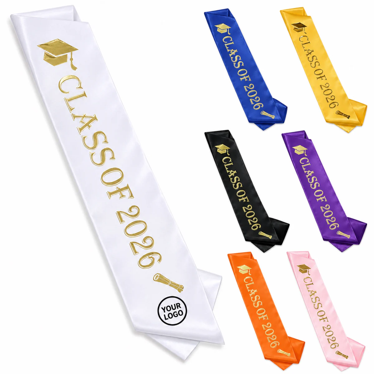 Custom Polyester Graduation Sash Stole For Academic Ceremonies