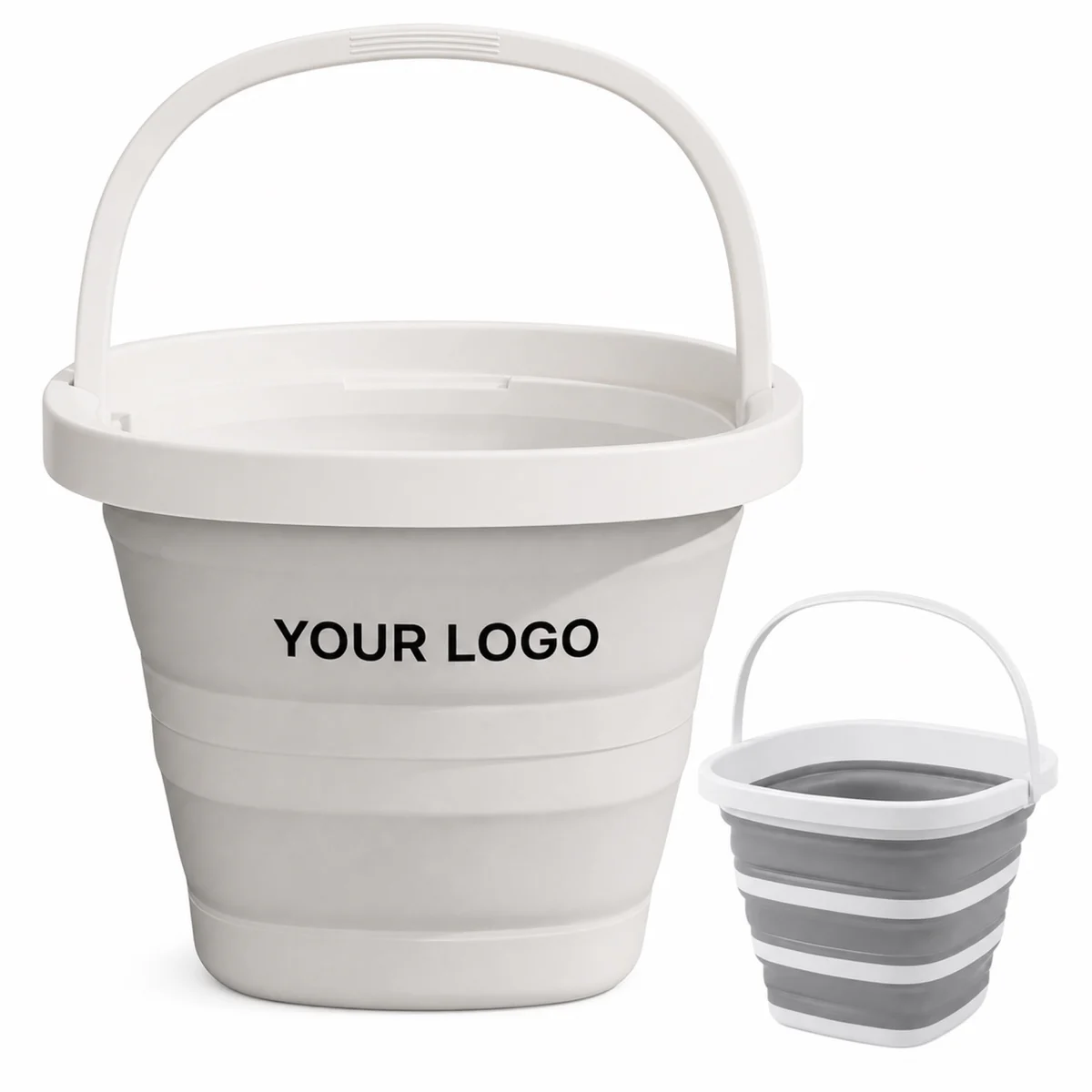 Collapsible TPR Bucket With PP Rim For Outdoor And Indoor Use
